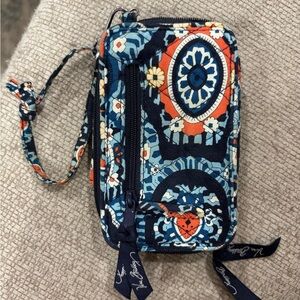 Vera Bradley Blue and Orange Floral Wristlet